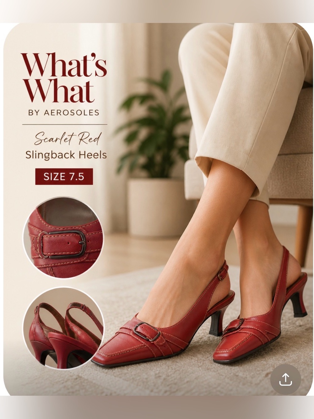 Women’s What’s what heels by Aerosoles, colour scarlet size 7.5